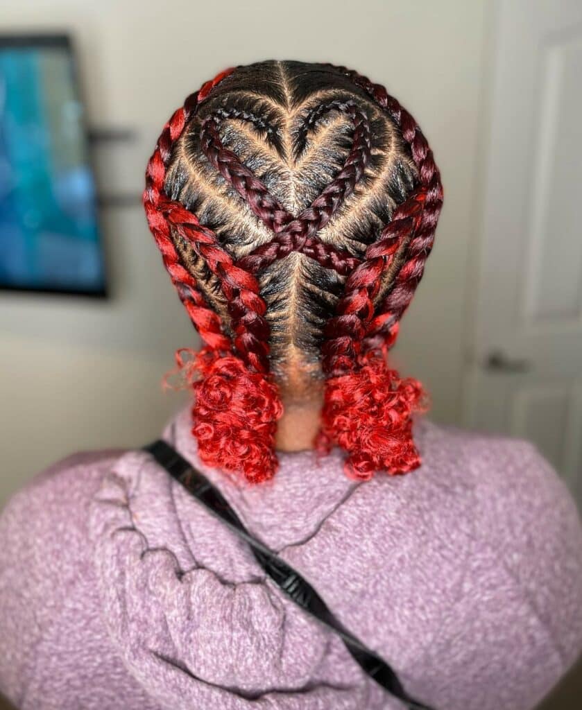 Image of Criss Cross Braids with Heart in the style of Criss Cross Braids