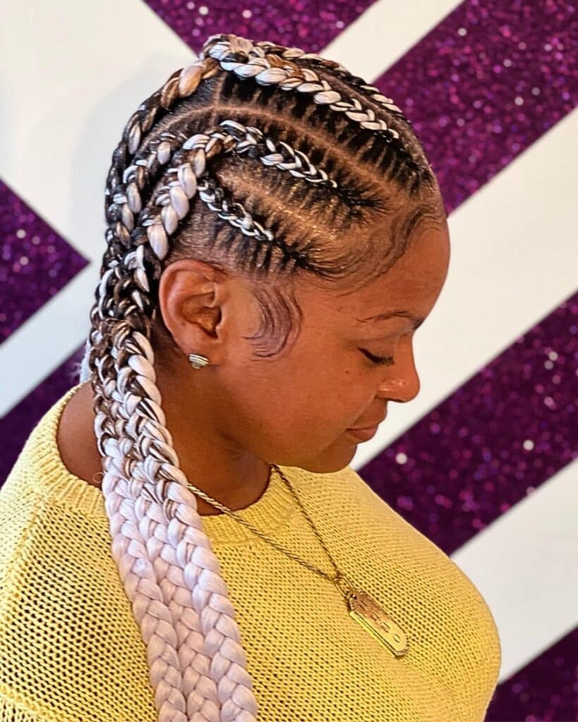 Image of Criss Cross Feed In Braids in the style of Criss Cross Braids