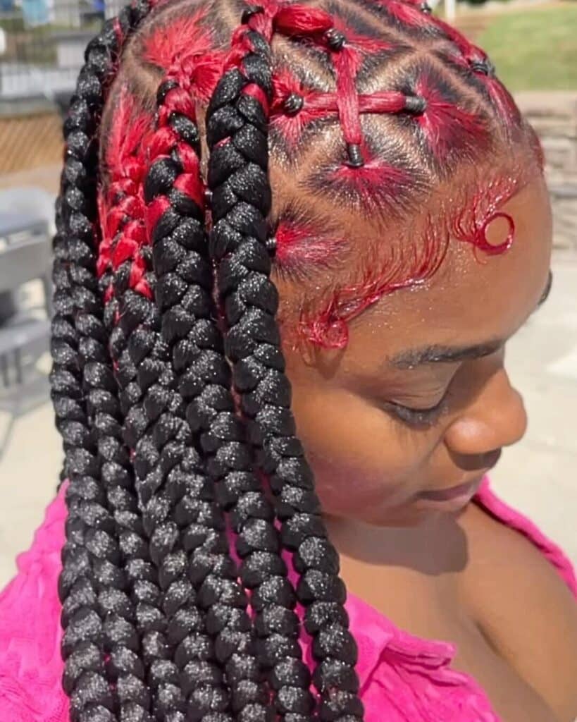Image of Criss Cross Jumbo Knotless Braids in the style of Criss Cross Braids