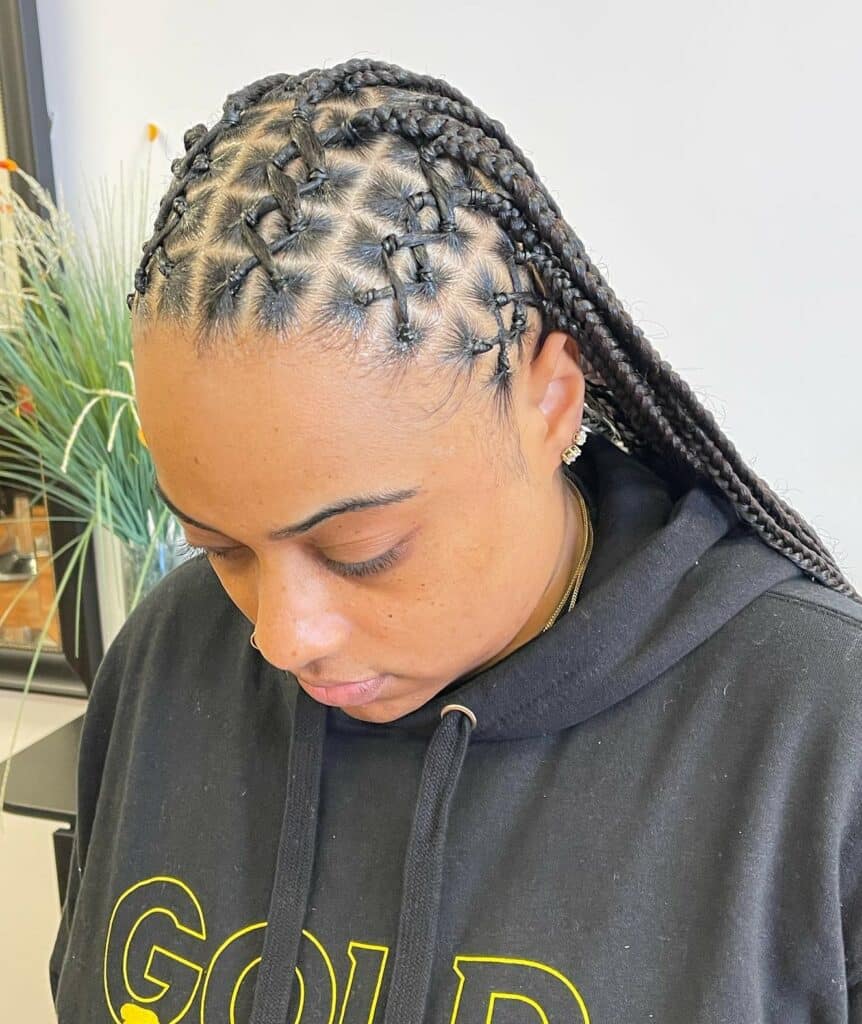 Image of Criss Cross Knotless Braids in the style of Criss Cross Braids