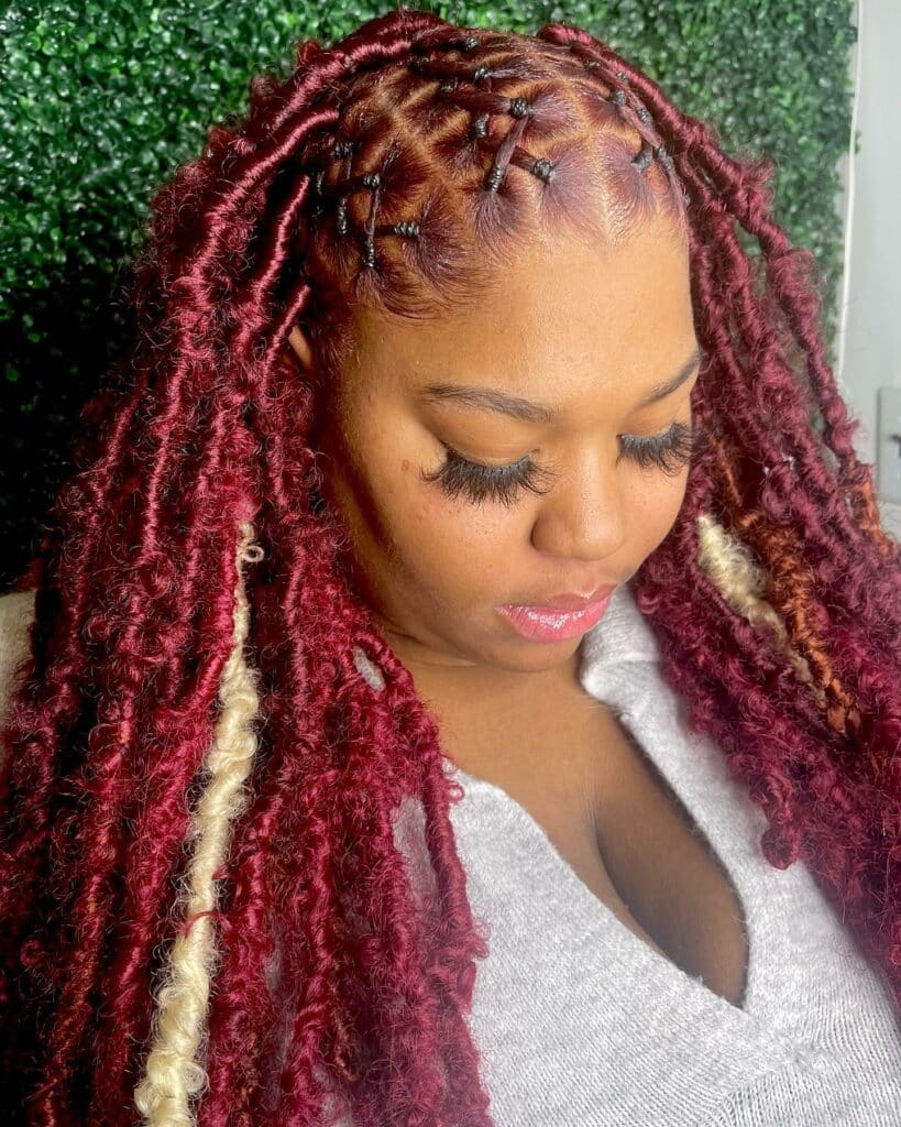 Image of Criss Cross Locs in the style of Criss Cross Braids