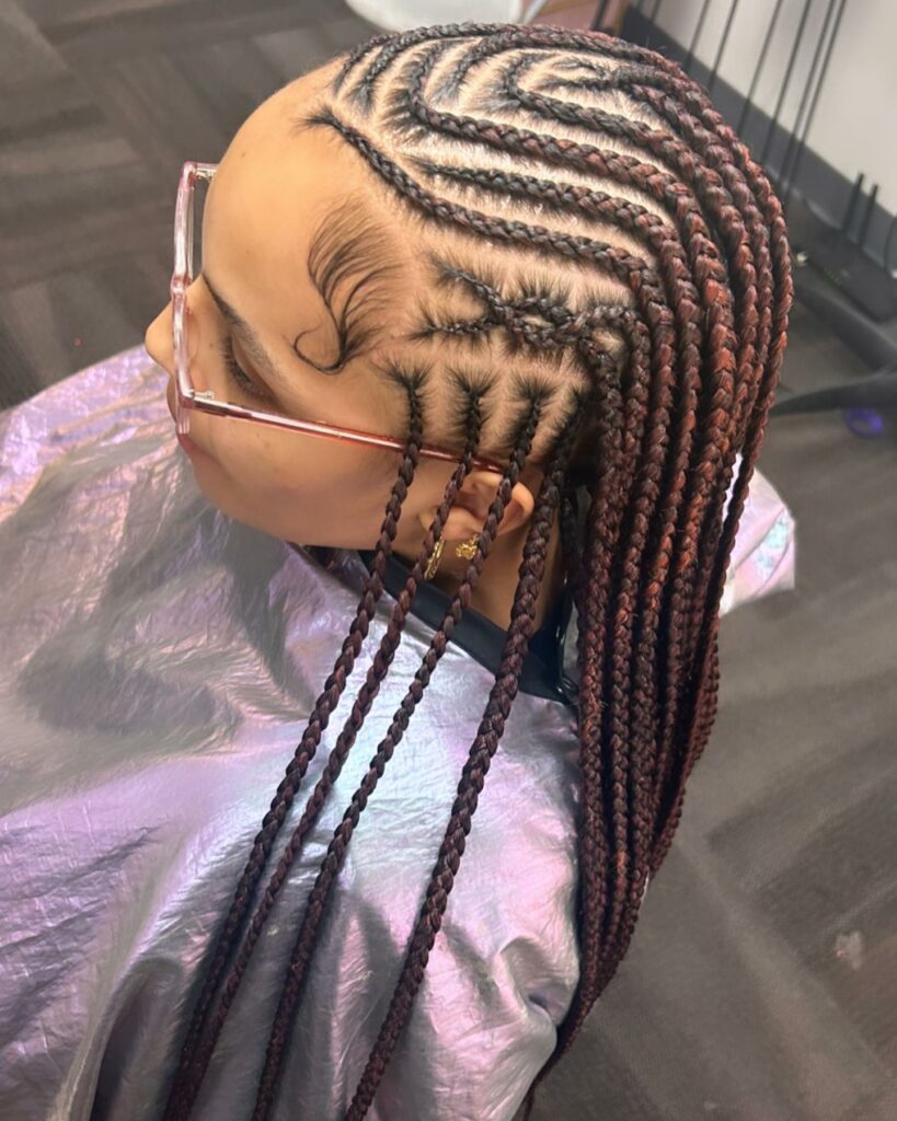 Image of Criss Cross Tribal Braids in the style of Criss Cross Braids