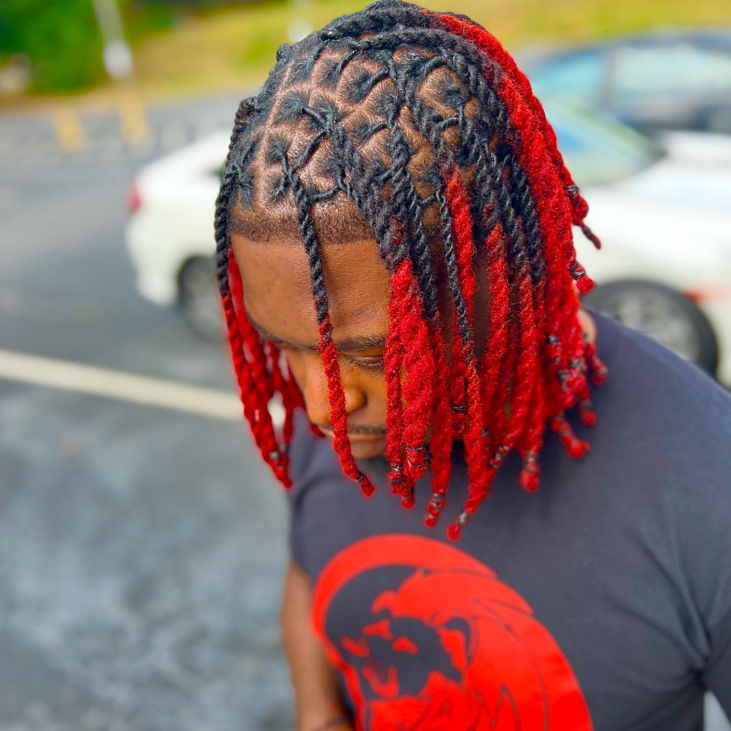 Image of Dreadlocks With Red Tips inspired by Dreadlocks Hairstyles for Men