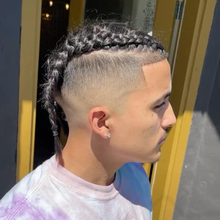 Image of Faux Hawk Braid for Men in the style of faux hawk braids