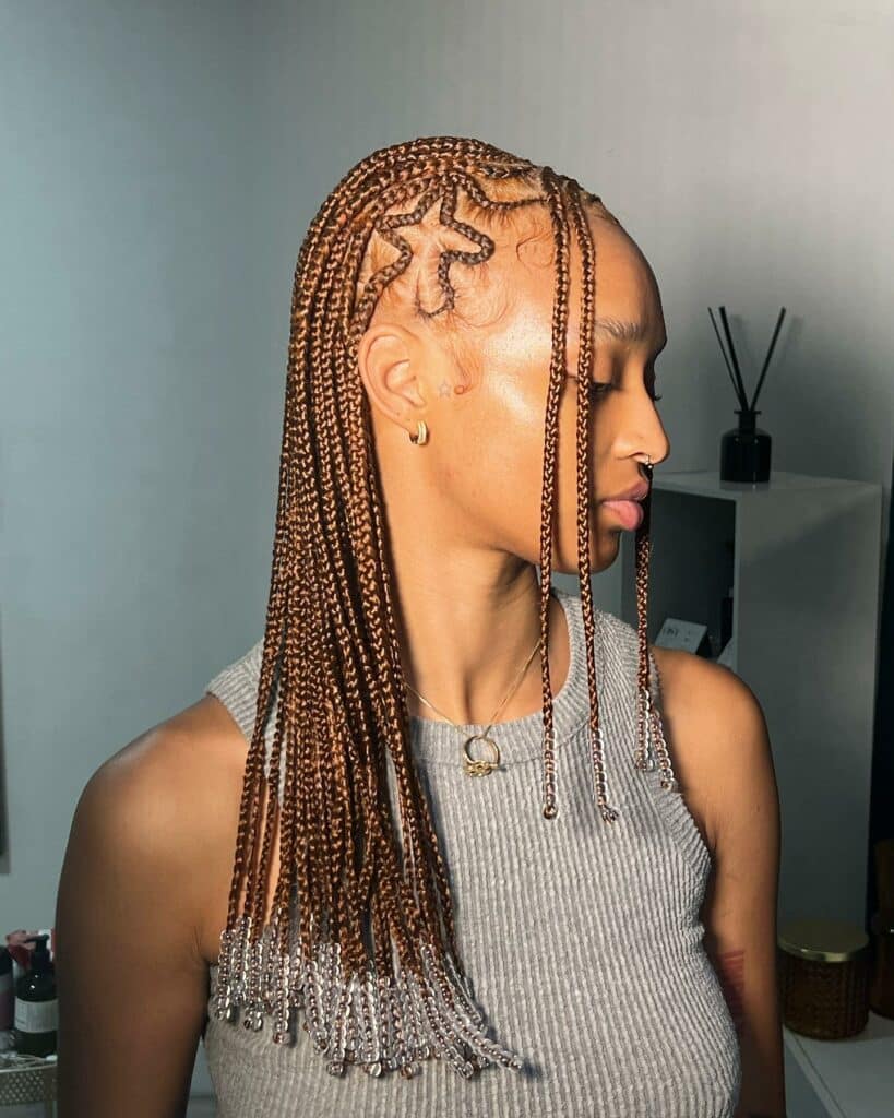 Image of Freestyle Braids With Beads in Freestyle Braid Style