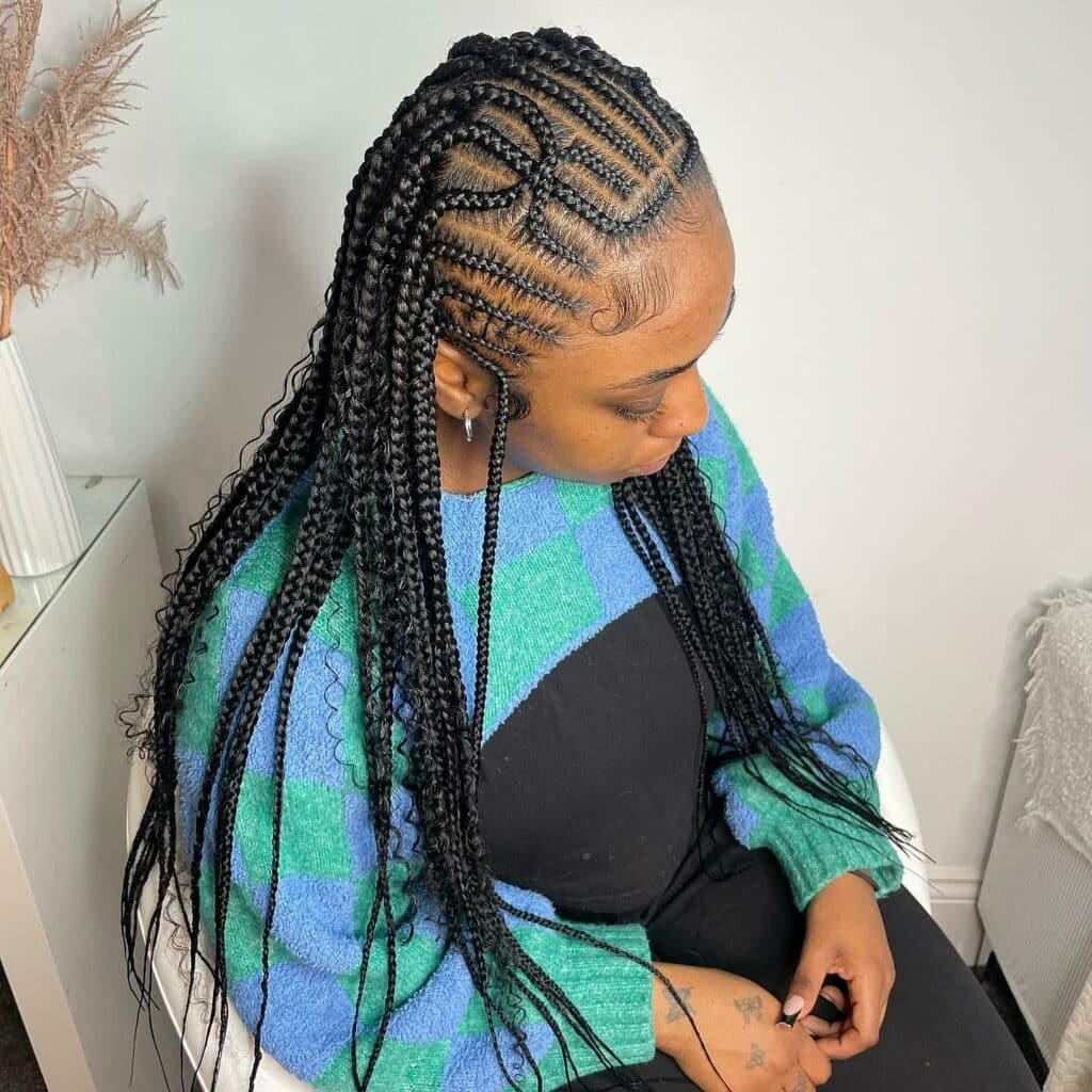 Image of Freestyle Fulani Braids inspired by Fulani Braids Hairstyles