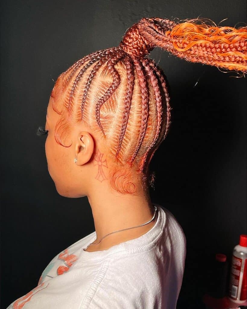 Image of Freestyle Ponytail Braids in Freestyle Braid Style