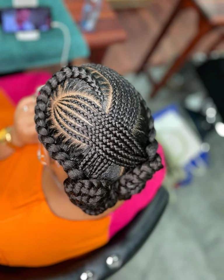 Image of Freestyle Two Braids in Freestyle Braid Style
