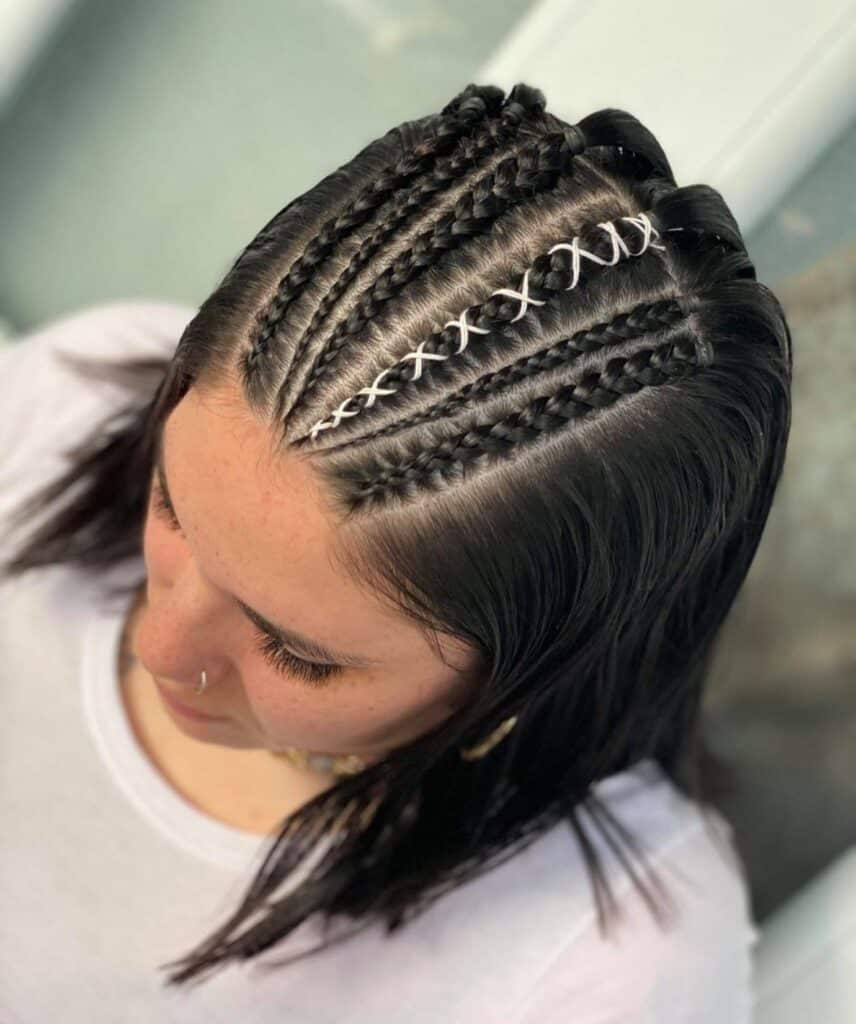 Image of Front Braids On Top Of The Head in a front braid hairstyle