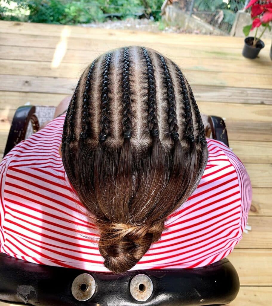 Image of Front Cornrows in a front braid hairstyle