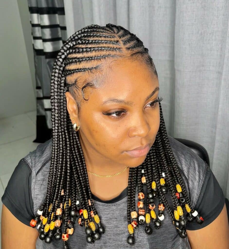 Image of Fulani Braids With Beads inspired by Fulani Braids Hairstyles