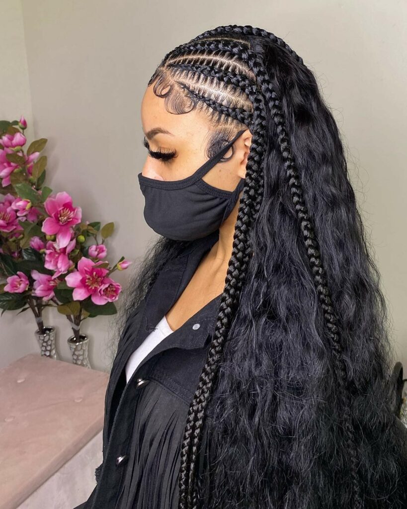 Image of Fulani Braids With Quick Weave inspired by Fulani Braids Hairstyles