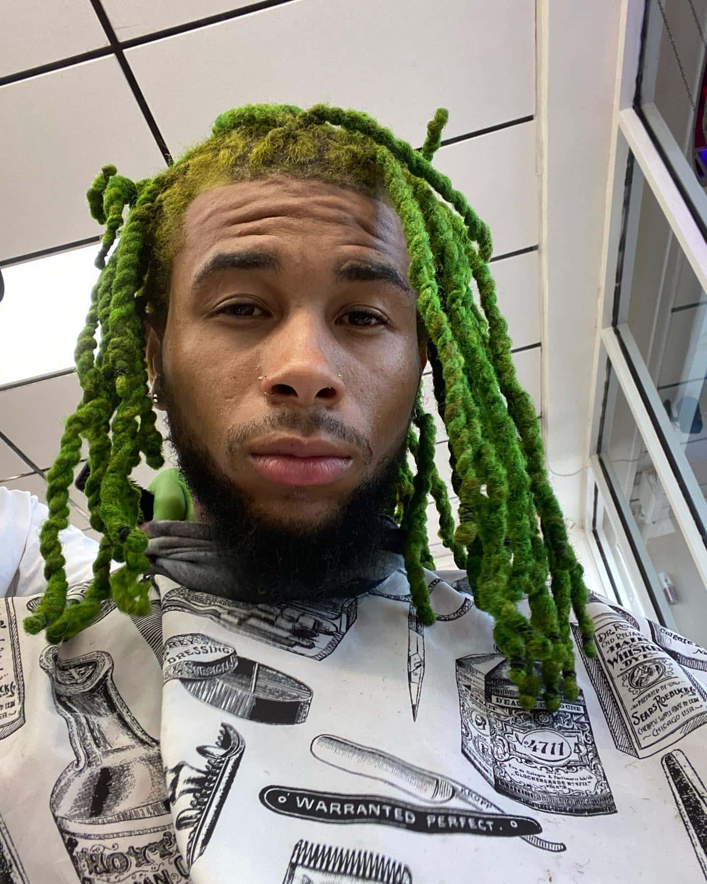 Image of Green Locs inspired by Dreadlocks Hairstyles for Men