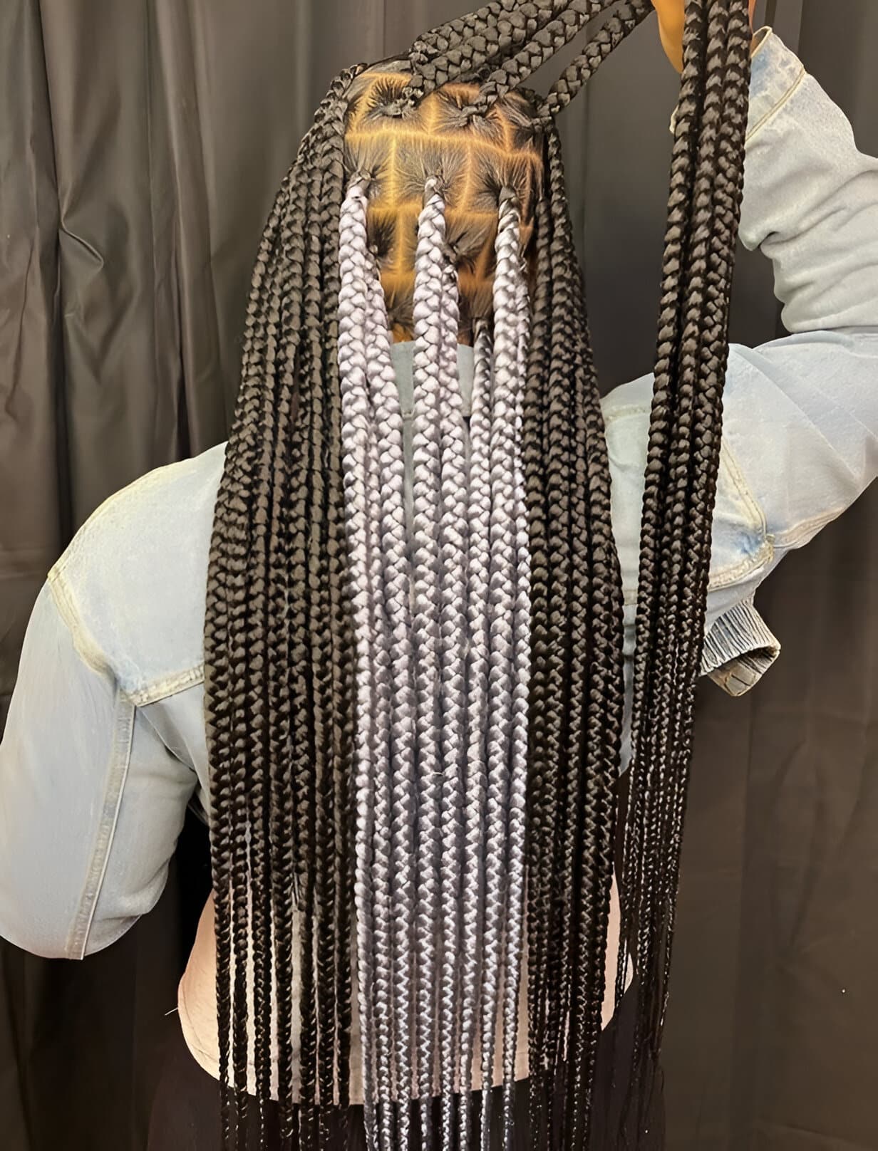Image of Grey Peekaboo Braids inspired by Peekaboo Braids Hairstyles