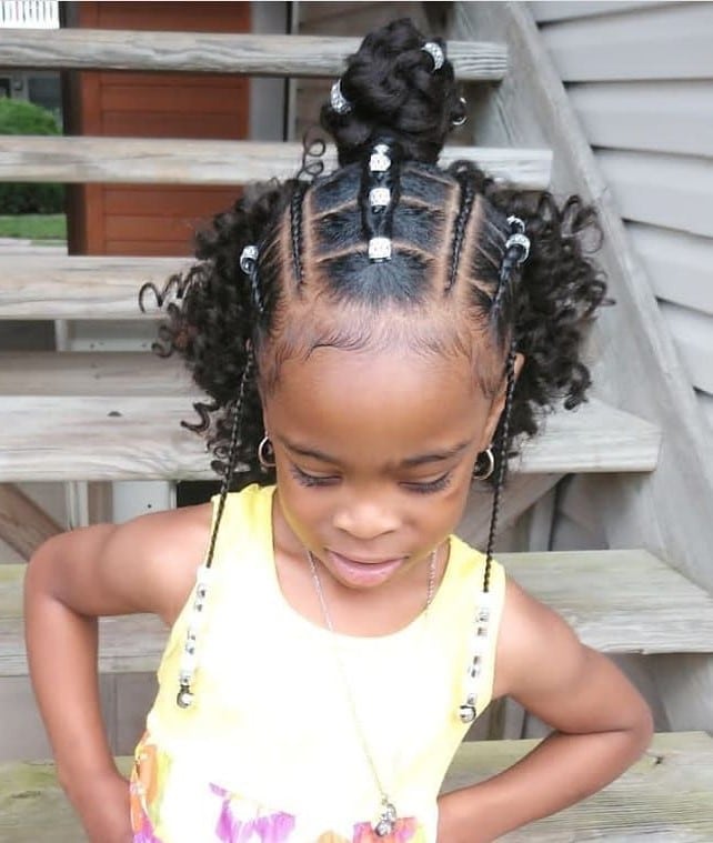 Image of Half Front Braids On Natural Hair in a front braid hairstyle