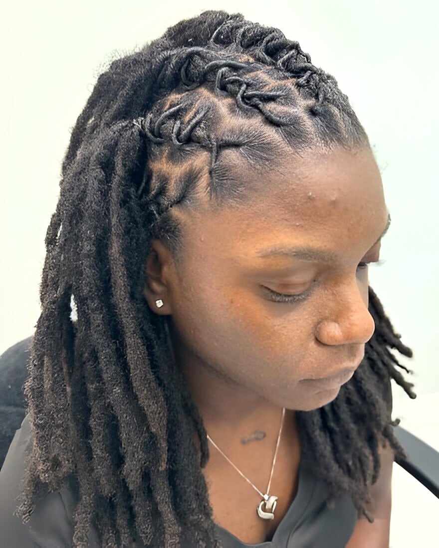 Image of Half Up Half Down Barrel Twists inspired by Barrel Twist Hairstyles