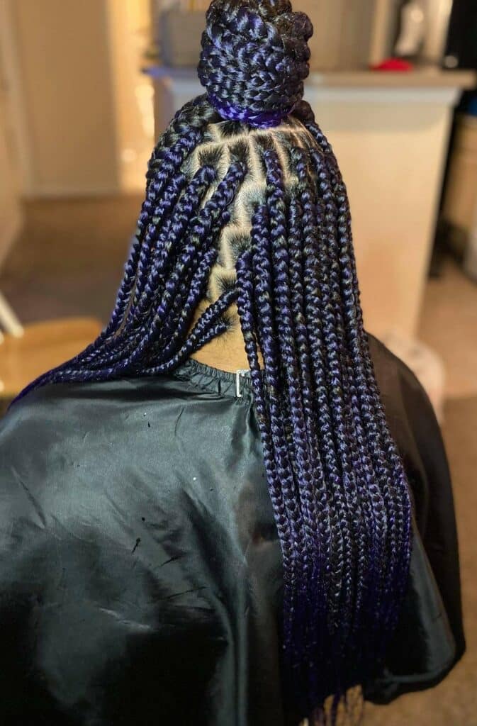 Image of Half up Half Down Box Braids in the style of box braids