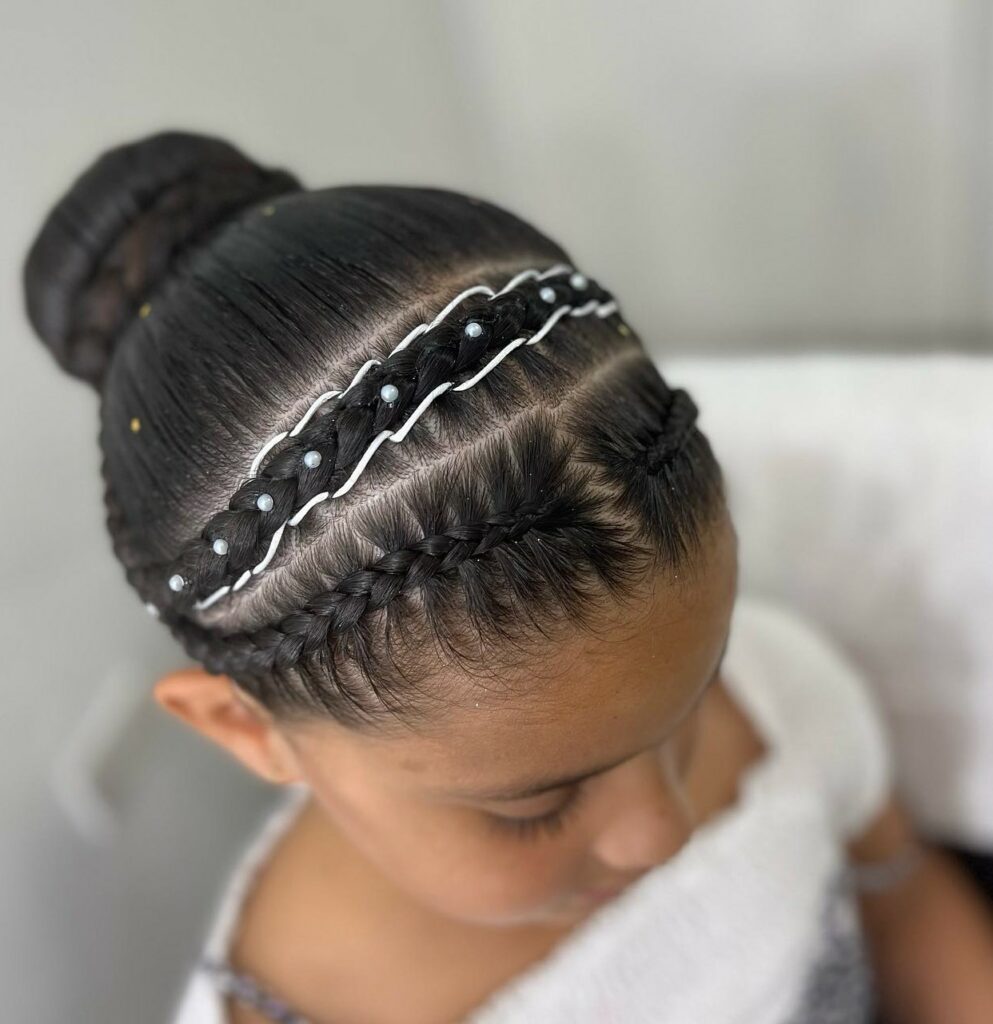 Image of Headband Braid For Kids in the style of Kids Braids Hairstyles