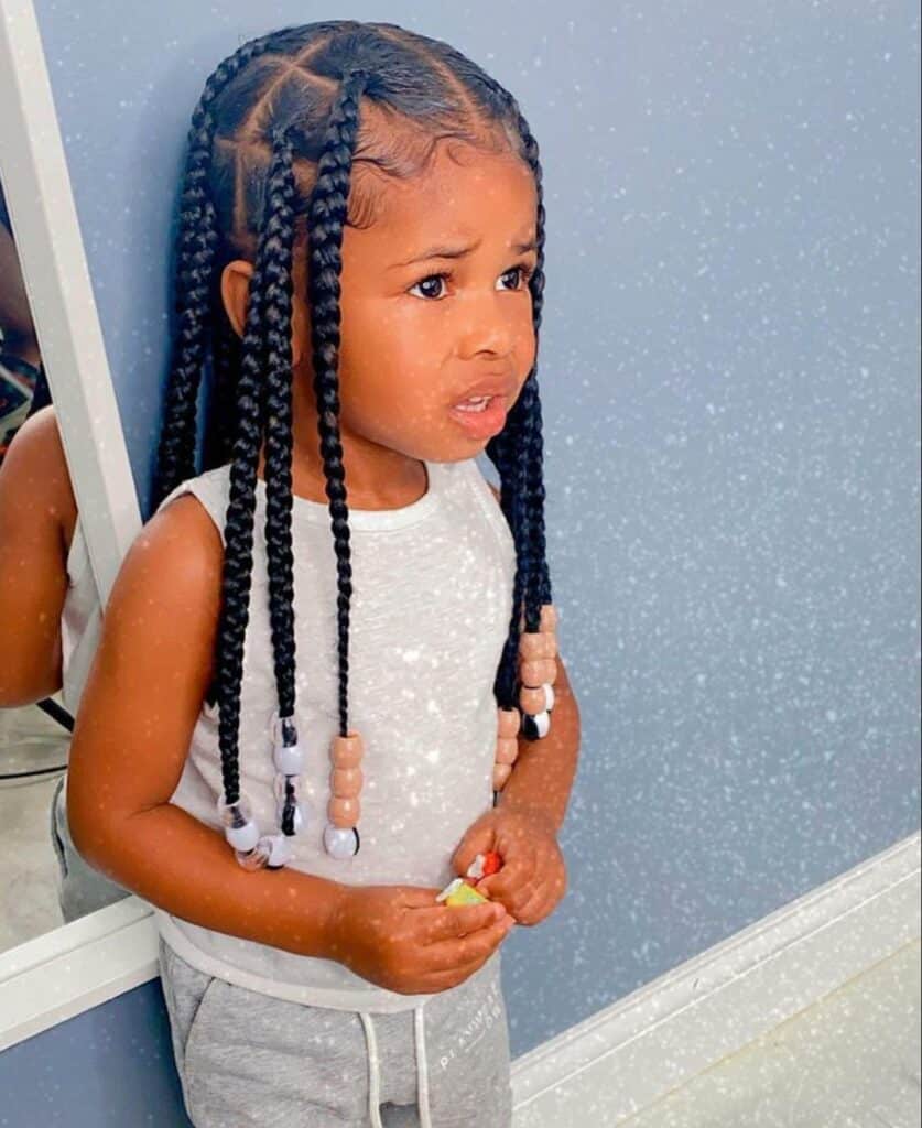 Image of Knotless Braids For Kids in the style of Kids Braids Hairstyles