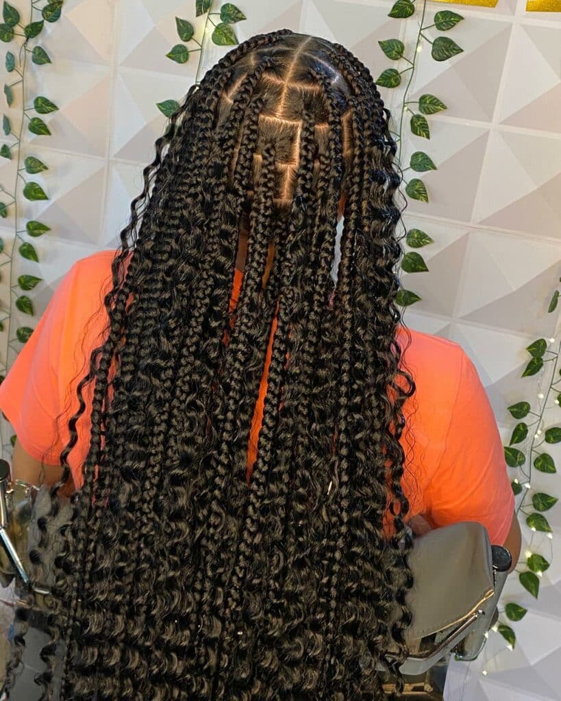 Image of Knotless Braids With Curls in the style of Braids With Curls