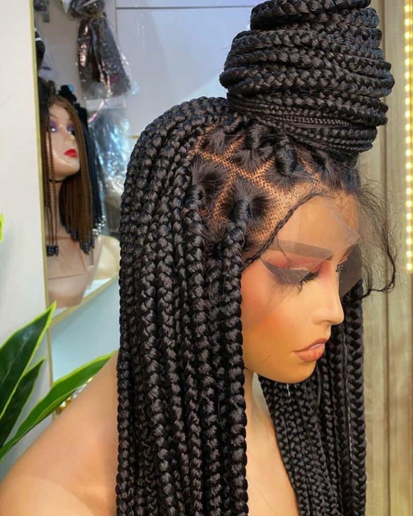 Image of Lace Front Braid Wig in a front braid hairstyle