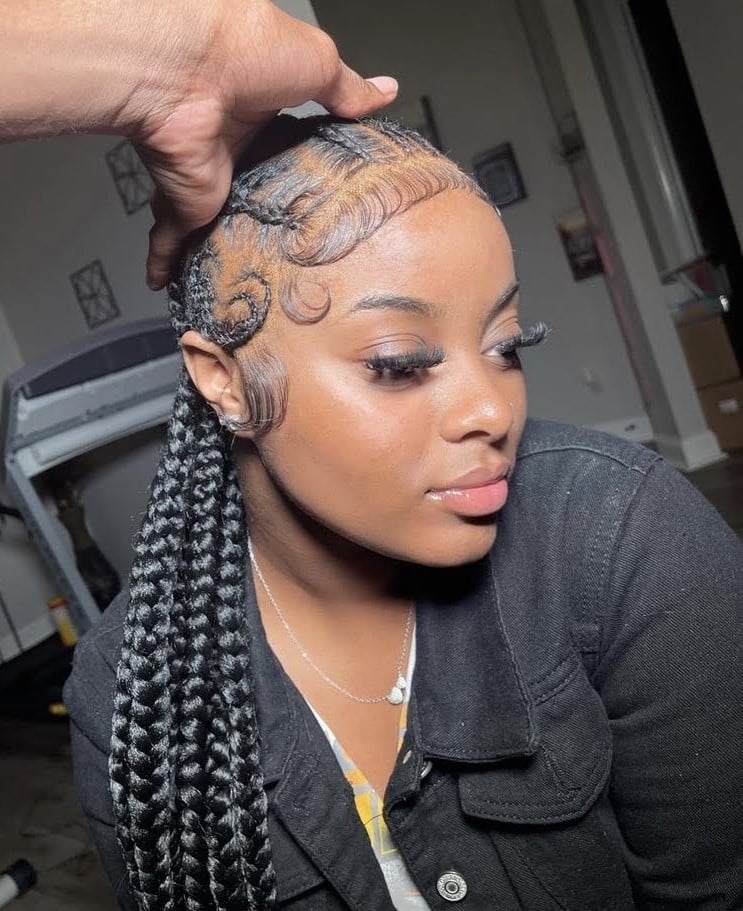Image of Lace Front Braids in a front braid hairstyle