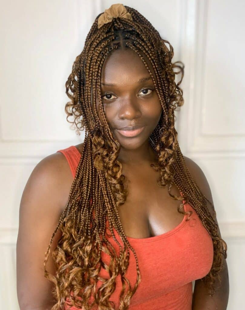 Image of Layered Box Braids in the style of box braids