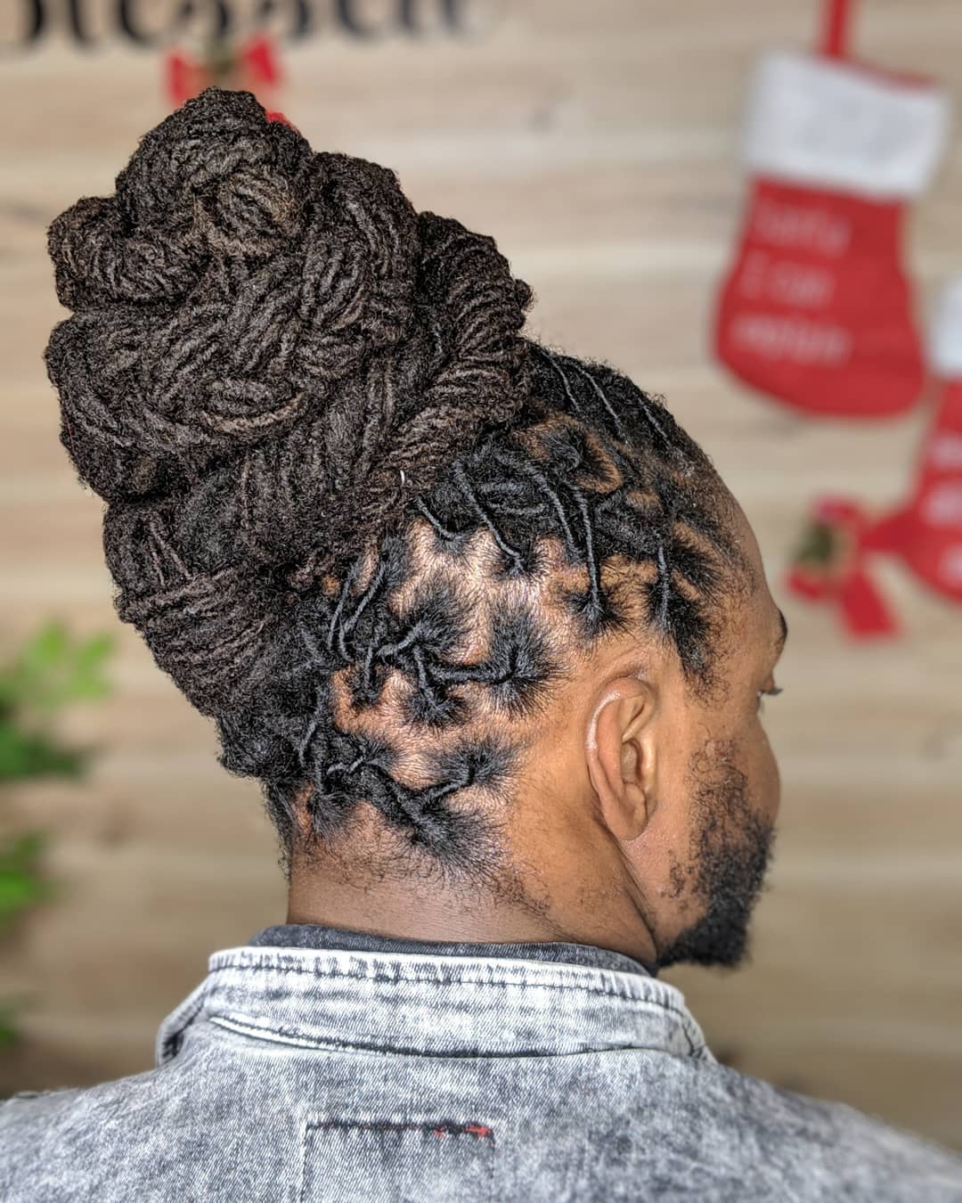 Image of Locs Updo inspired by Dreadlocks Hairstyles for Men