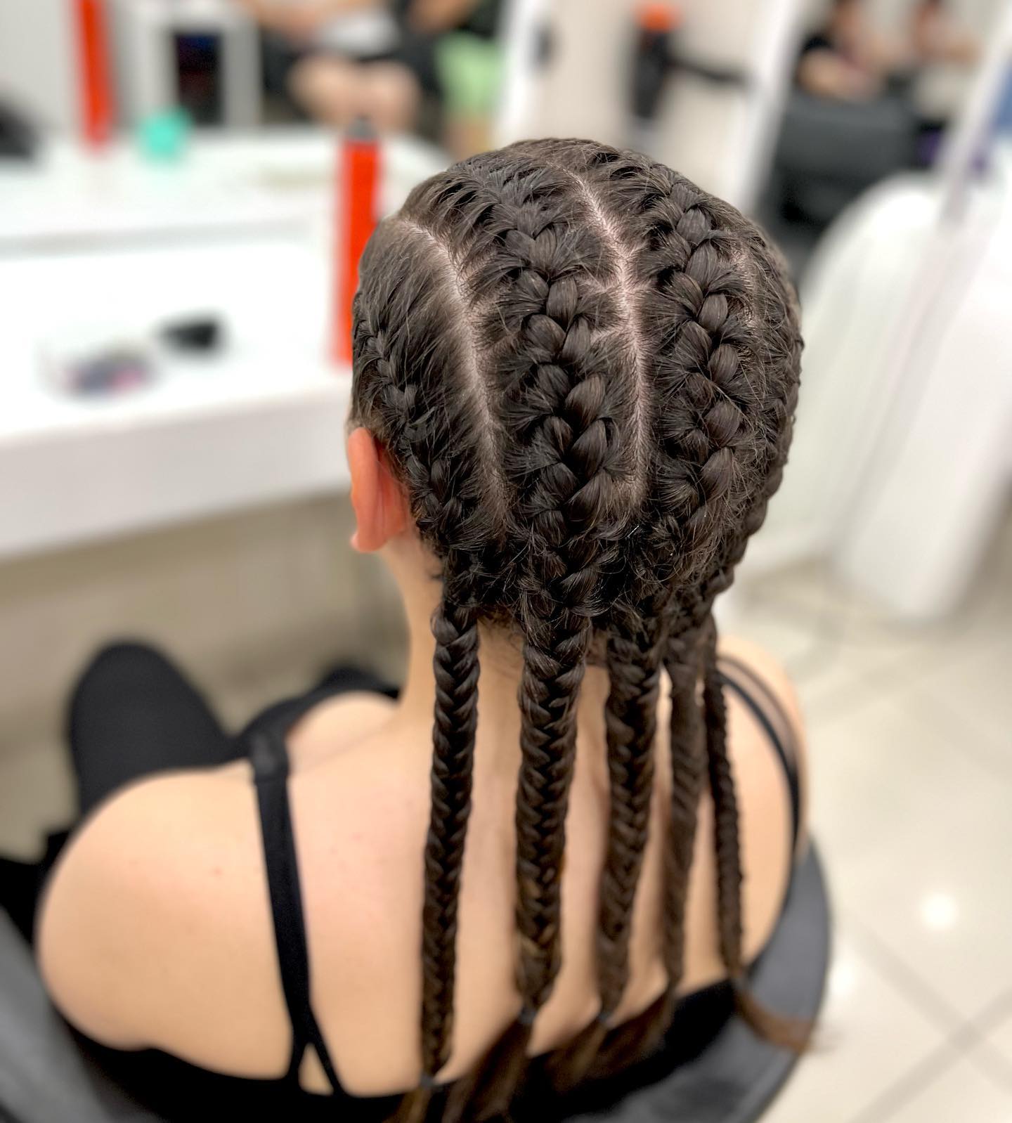 Image of Medium French Braids in the style of Medium Braids