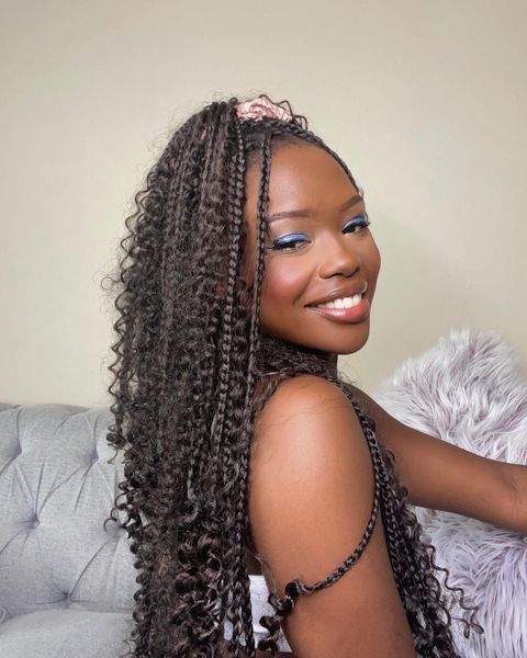 Image of Messy Box Braids in the style of Messy Braids Hairstyles