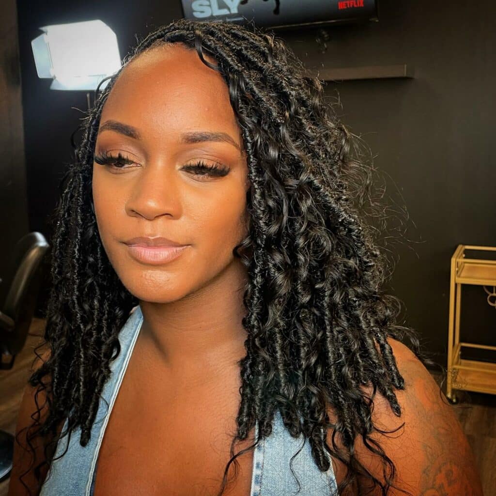 Image of Messy Crochet Braids in the style of Messy Braids Hairstyles