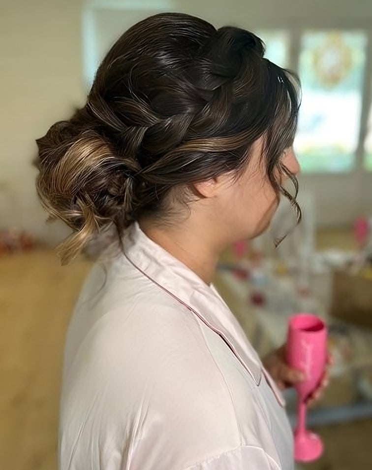 Image of Messy Low Bun in the style of Messy Braids Hairstyles