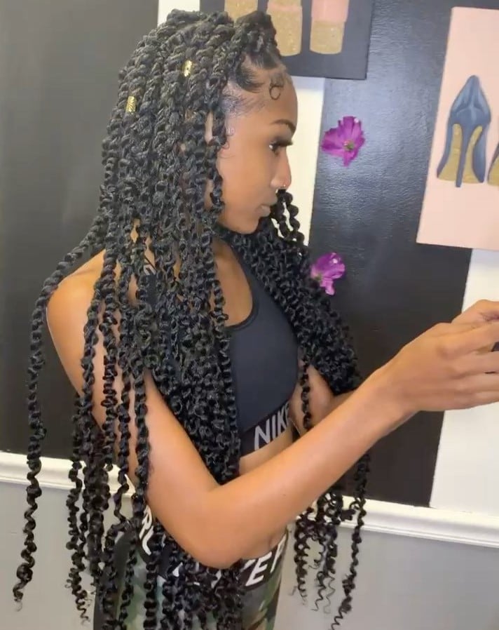 Image of Messy Twist Braids in the style of Messy Braids Hairstyles