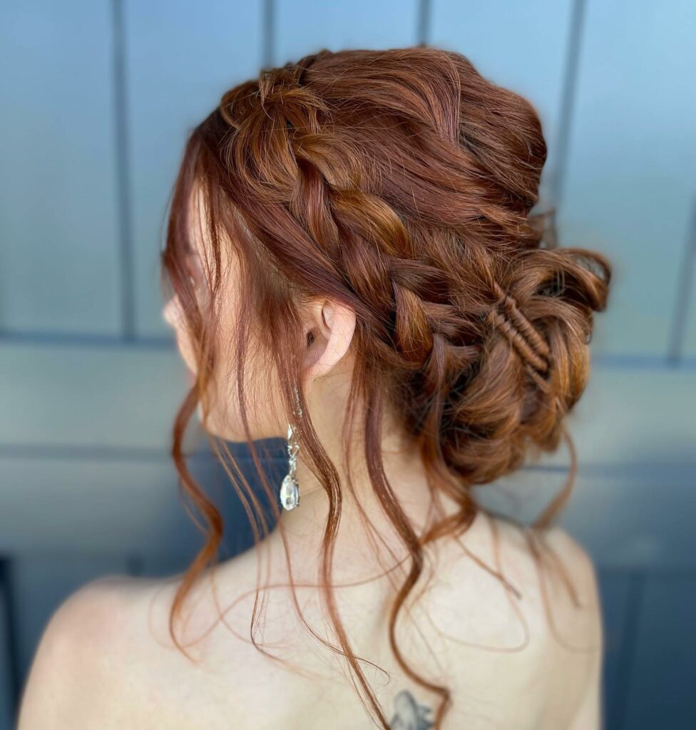 Image of Messy Updo With Copper Hair