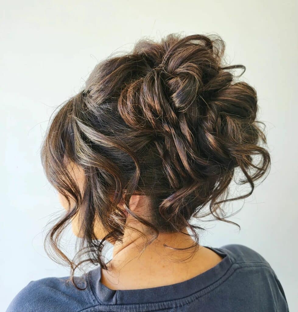 Image of Messy Updo in the style of Messy Braids Hairstyles