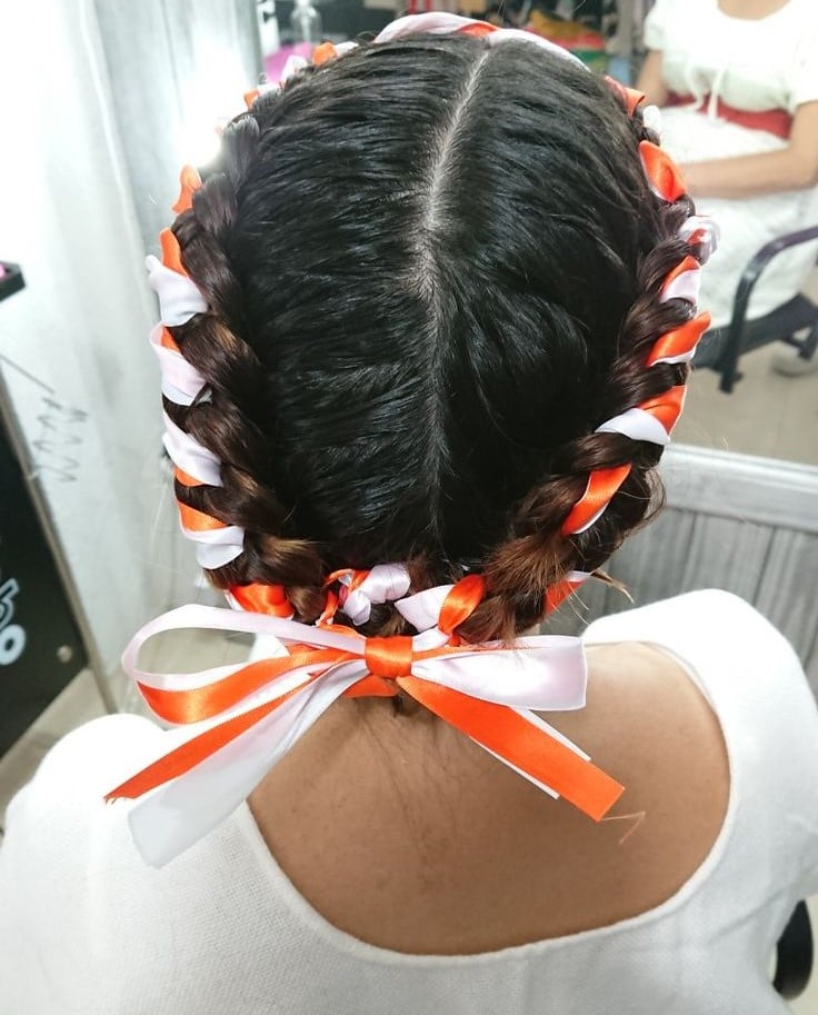 Image of Mexican Crown Braid in the style of Mexican Braids