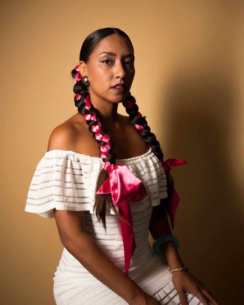 Image of Mexican Ribbon Braids in the style of Mexican Braids Styles