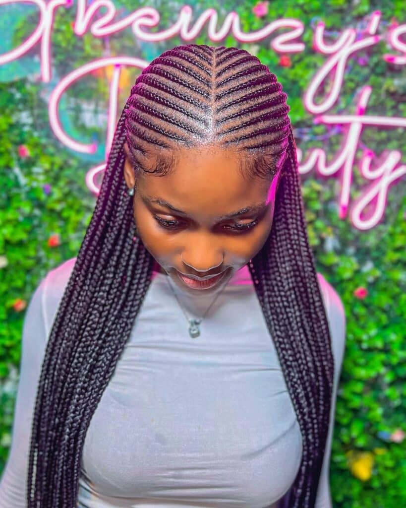 Image of Middle Part Fulani Braids inspired by Middle Part Braided Hairstyles