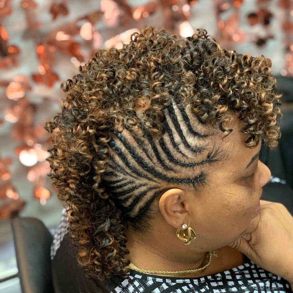 Image of Mohawk Braids With Curls in the style of Braids With Curls