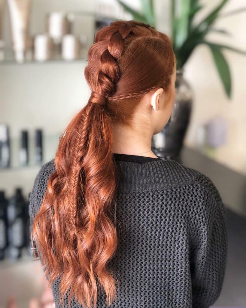 Image of Red Faux Hawk in the style of faux hawk braids