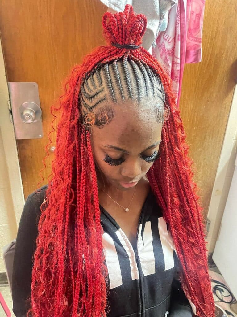 Image of Red Fulani Braids inspired by Fulani Braids Hairstyles
