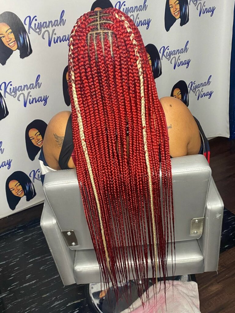 Image of Red Tribal Braids inspired by Tribal Braids Hairstyles