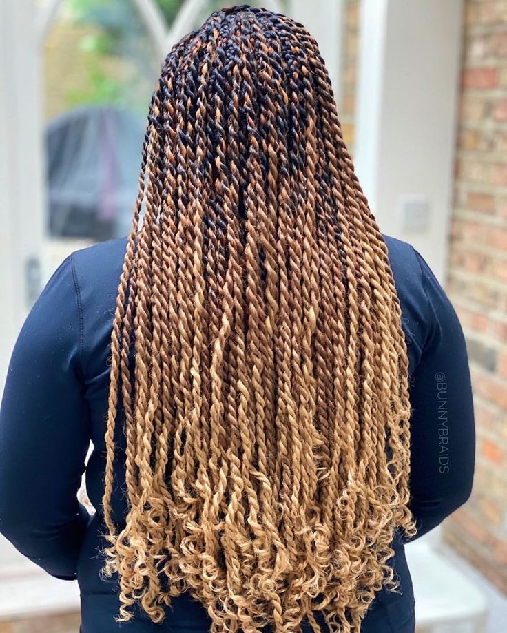 Image of Senegalese Twists with Curly Ends in the style of Senegalese Twists