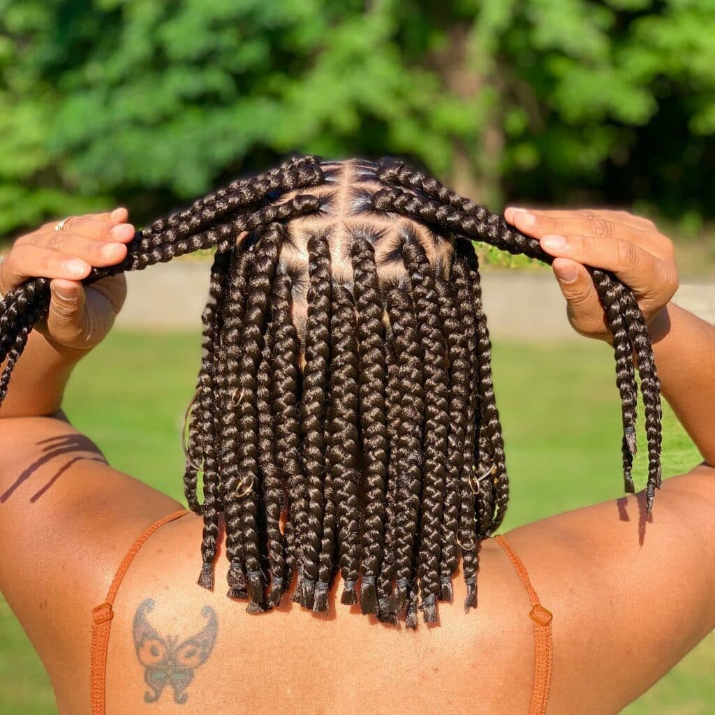Image of Short Box Braids in the style of box braids