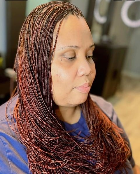 Image of Shoulder Length Micro Braids as a Medium Length Hairstyle