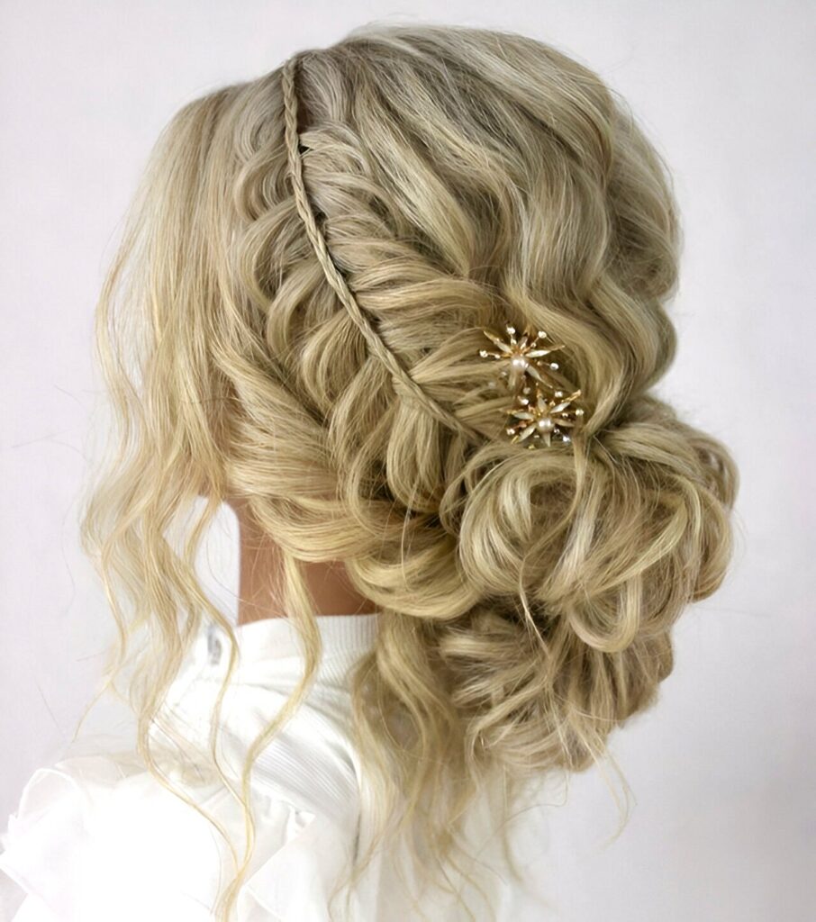 Image of Side Bun For Weddings in the style of Side Bun Hairstyles