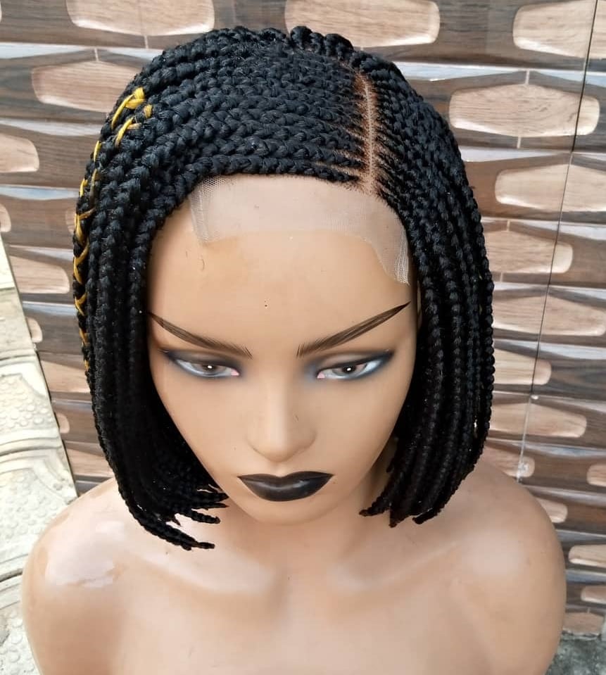 Image of Side Part Braided Wig in the style of side part braids