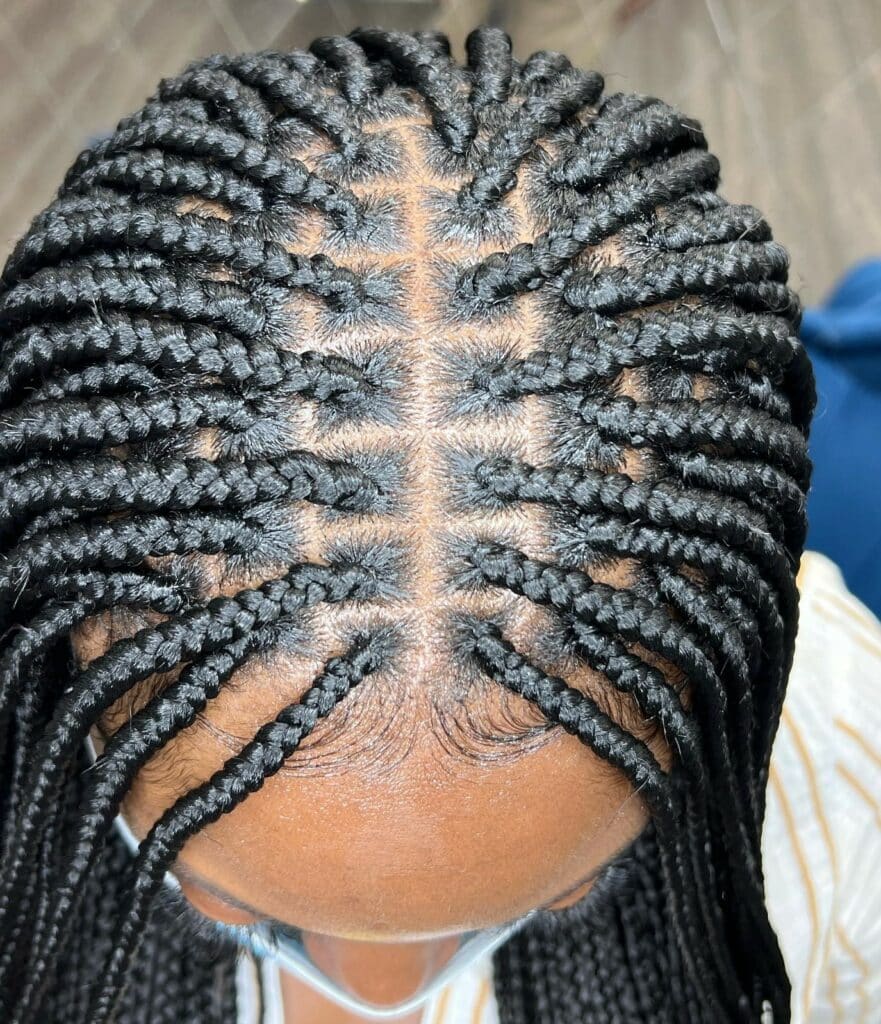 Image of Small Box Braids in the style of box braids