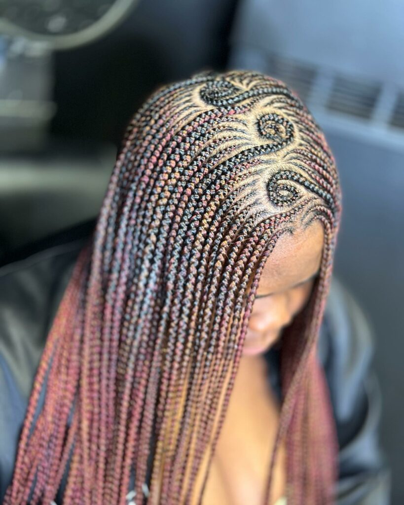 Image of Tribal Braids With Design inspired by Tribal Braids Hairstyles