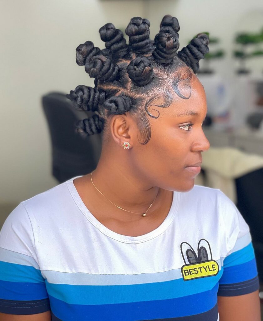 Image of Twisted Bantu Knots in the style of Bantu Knots